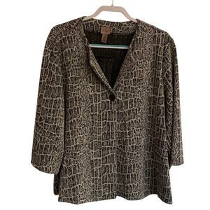 Chicos Sz 16/18 Grey Textured Jacket Warm Cozy Outdoor
